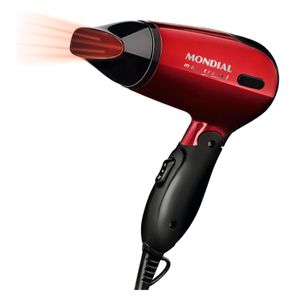 Secador Mondial Max Travel Bivolt Preto/Vermelho 1200W - SC-10