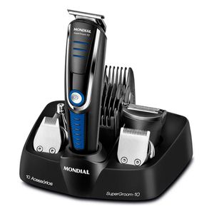 Aparador De Pelos Super Groom 10 Preto Azul Bg-03 Mondial | CUPOM