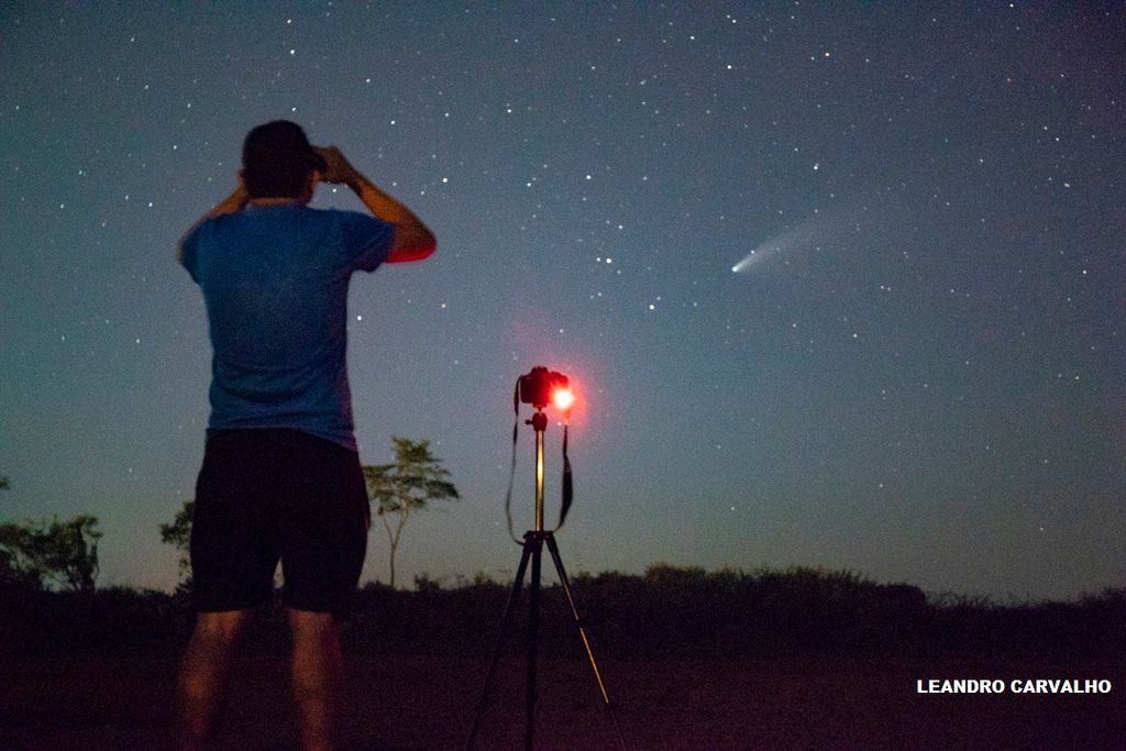 NEOWISE em Cocal, Piauí (Foto: Reprodução/Leandro Carvalho)