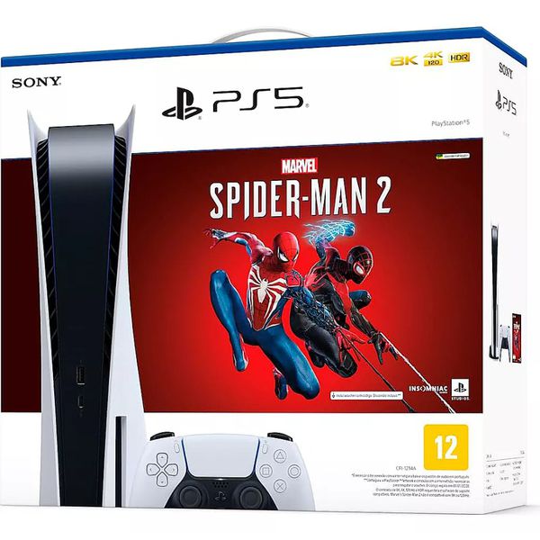 PARCELADO | Sony PlayStation 5 825 GB, Marvel's Spider-Man 2 | CUPOM NO CARRINHO + LEIA A DESCRIÇÃO