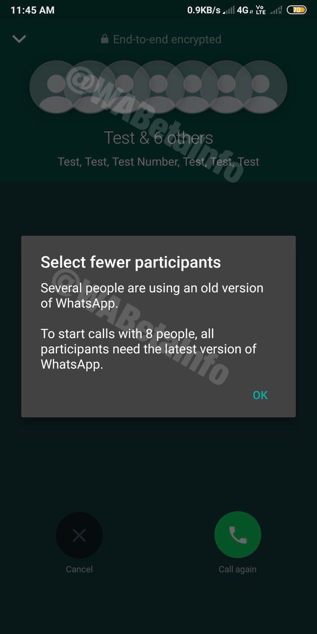 Recurso só está disponível para testadores oficiais do WhatsApp (imagem: WABetaInfo/Reprodução)