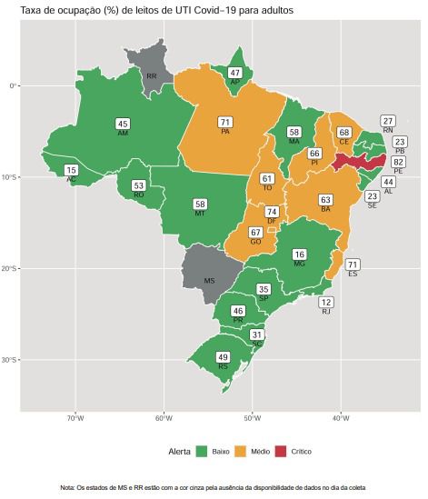 Ômicron gera aumento de internações no Brasil (Imagem: Reprodução/Observatório covid-19 Fiocruz)