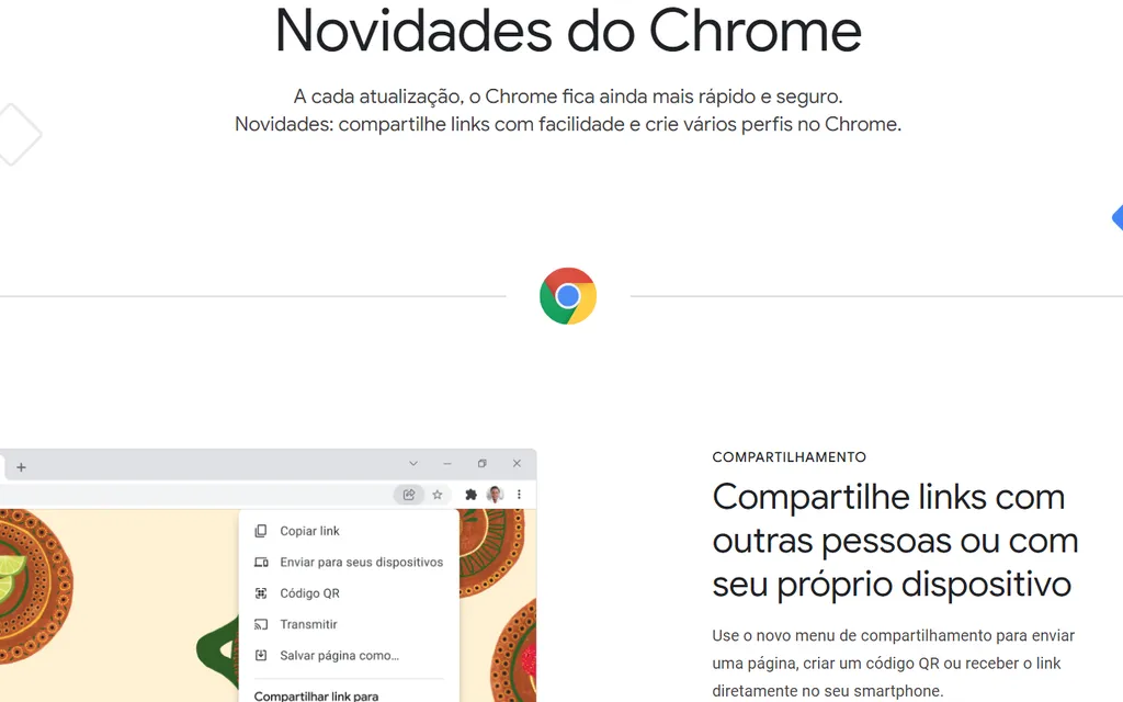 Acesse as novidades do Chrome (Captura de tela: André Magalhães)