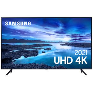 Smart TV Samsung 55" UHD 4K UN55AU7700GXZD Processador Crystal 4K Tela sem limites Visual Livre de Cabos Alexa built in Controle Único