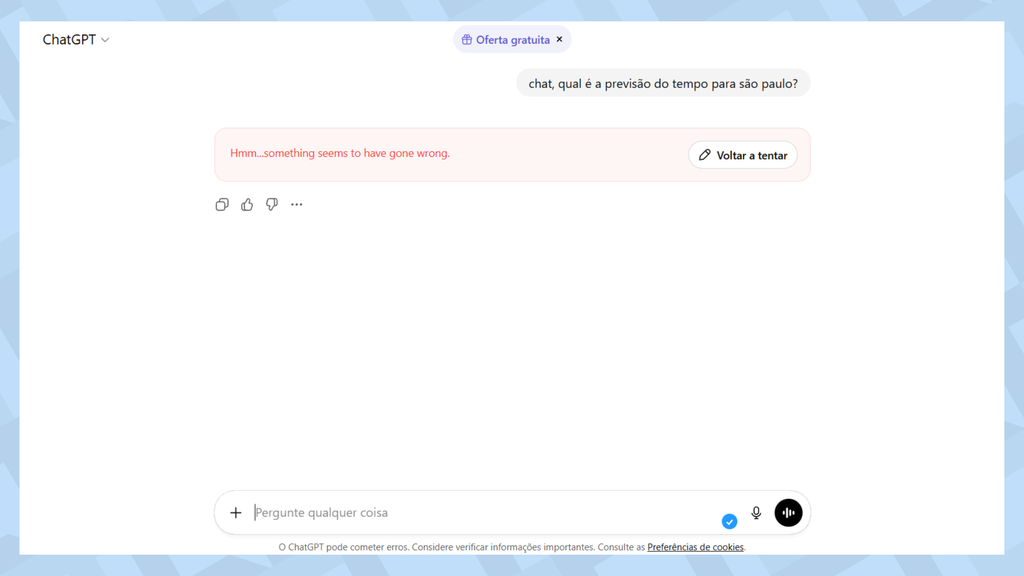 ChatGPT fora do ar