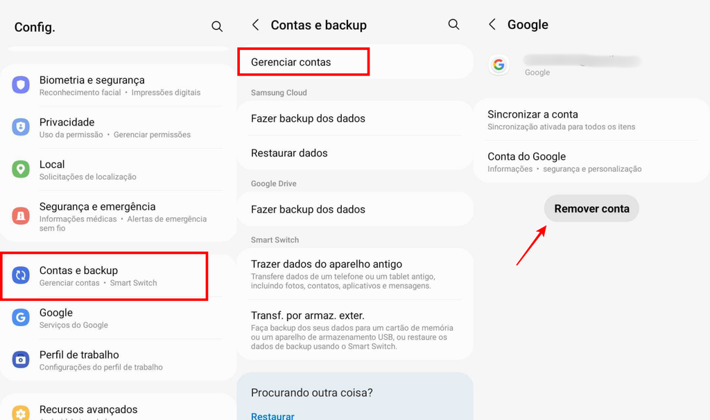 Você pode acessar as configurações para sair do Gmail no celular (Imagem: Captura de tela/Fabrício Calixto/Canaltech)
