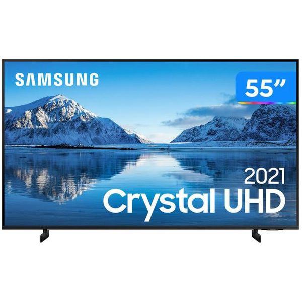 Smart TV 55” Crystal 4K Samsung 55AU8000 - Wi-Fi Bluetooth HDR Alexa Built in 3 HDMI 2 USB [APP]