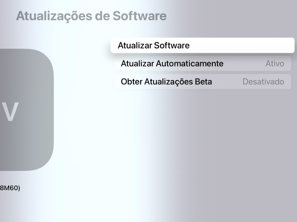 Clique em "Atualizar Software" para obter o tvOS mais recente - Captura de tela: Thiago Furquim (Canaltech)