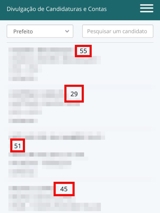 Na aba seguinte, já é possível visualizar o número dos candidatos disponíveis (Captura de tela: Matheus Bigogno)