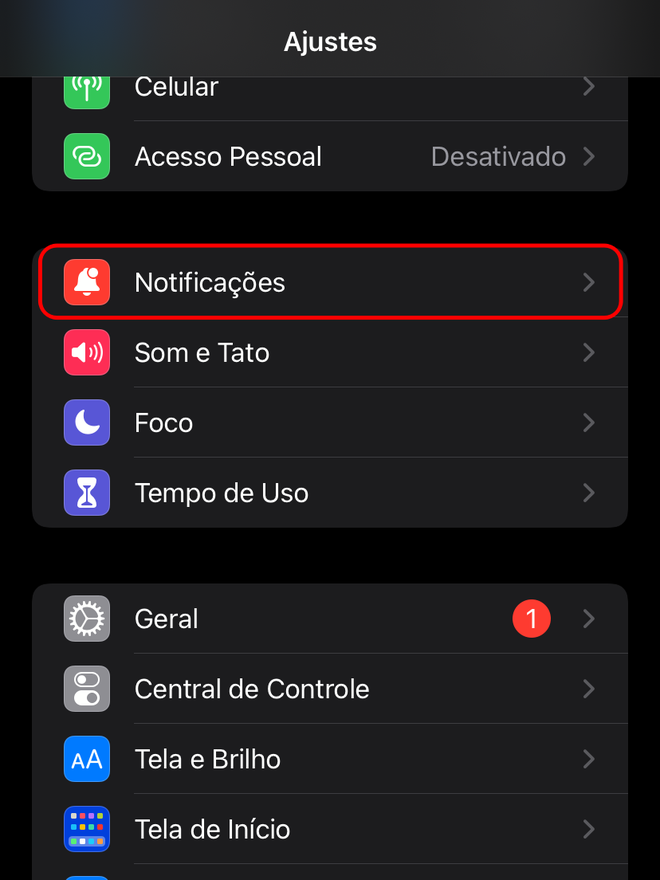 Entre nos ajustes de notificações em aplicativos - Captura de tela: Thiago Furquim (Canaltech)