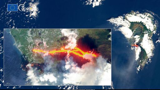 Imagens de satélite mostram erupção do vulcão Cumbre Vieja ficando mais intensa