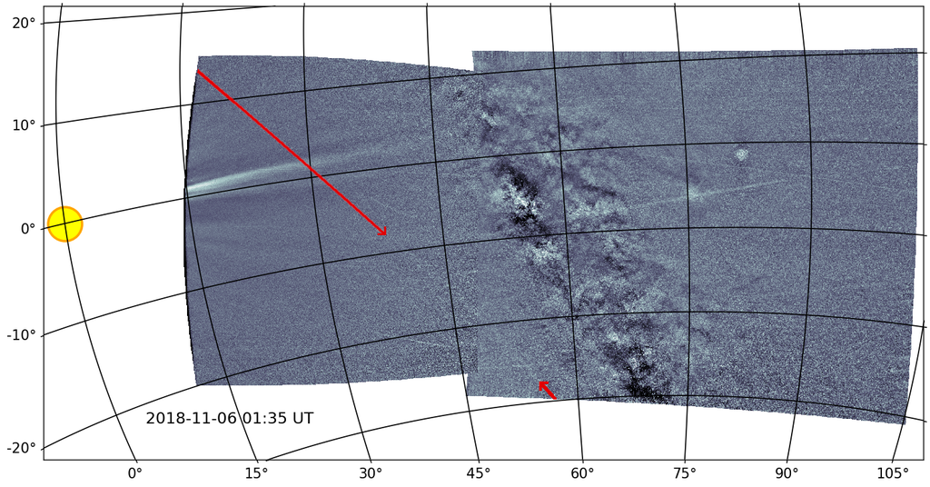 Trilha do Faetonte, origem da chuva de meteoros Geminídeas (Imagem: NASA)