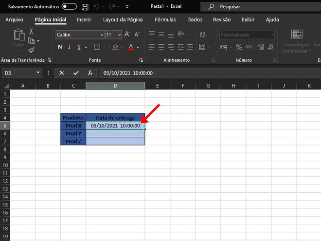 Feito isso, você poderá alterar o formato de data em planilhas do Excel (Captura de tela: Matheus Bigogno)