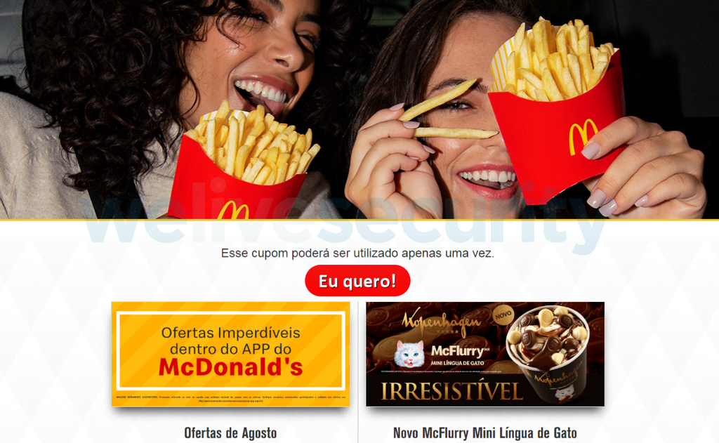 Anúncio falso do McDonalds já atraiu 100 mil cliques de usuários brasileiros
