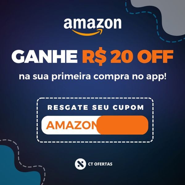[LEIA A DESCRIÇÃO] Cupom Amazon: R$ 20 OFF na primeira compra no APP em compras acima de R$ 40 e em produtos vendidos/enviados por Amazon