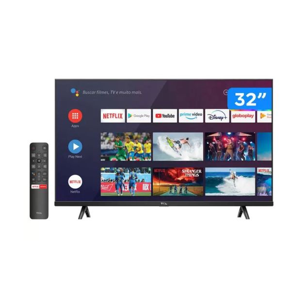 Smart TV 32” HD LED TCL S615 VA 60Hz - Android Wi-Fi e Bluetooth Google Assistente 2 HDMI [CUPOM EXCLUSIVO]