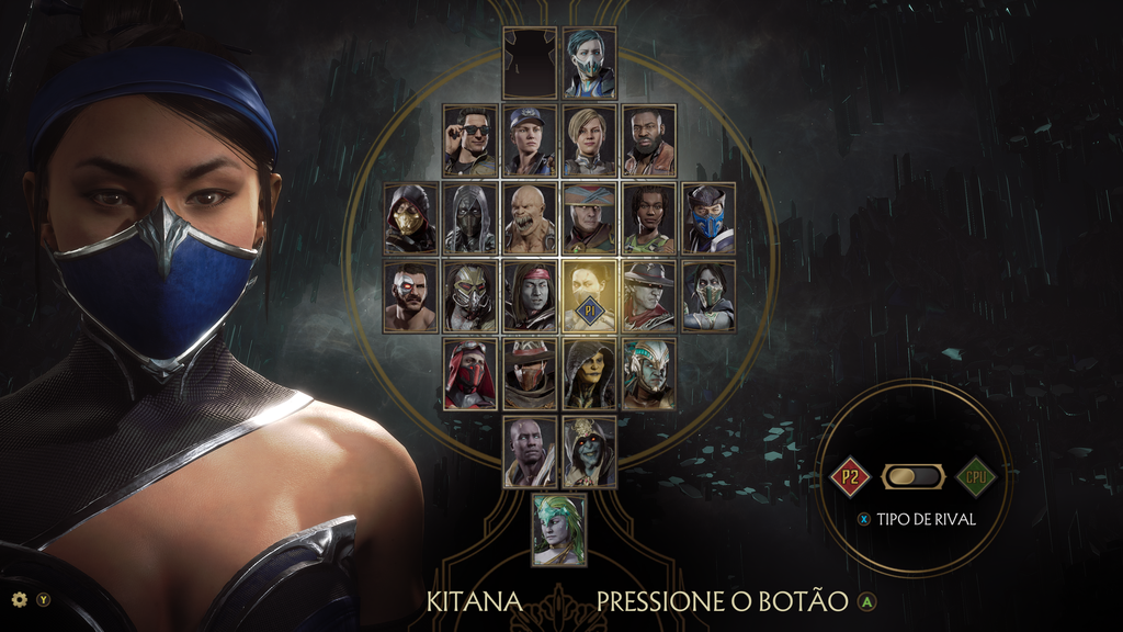 Tela de seleção dos personagens de Mortal Kombat 11