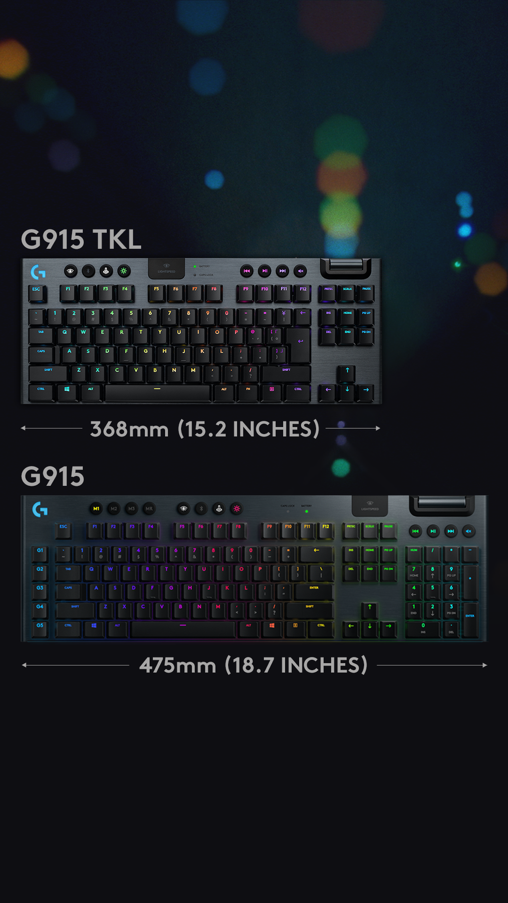 Logitech lança o teclado G915 TKL, versão mais compacta da linha gamer sem fio