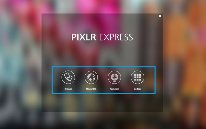 Tela inicial do Pixlr Express (Captura de tela: Ariane Velasco)