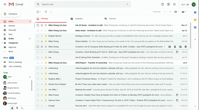 Gmail agora tem aba lateral de acesso rápido para configurações na versão web