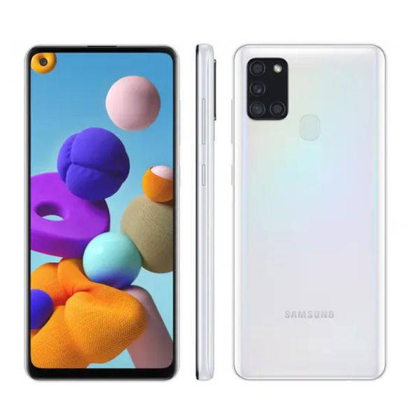 Smartphone Samsung Galaxy A21s 64GB Branco 4G - 4GB RAM 6,5” Câm. Quádrupla + Selfie 13MP [APP + CLIENTE OURO]