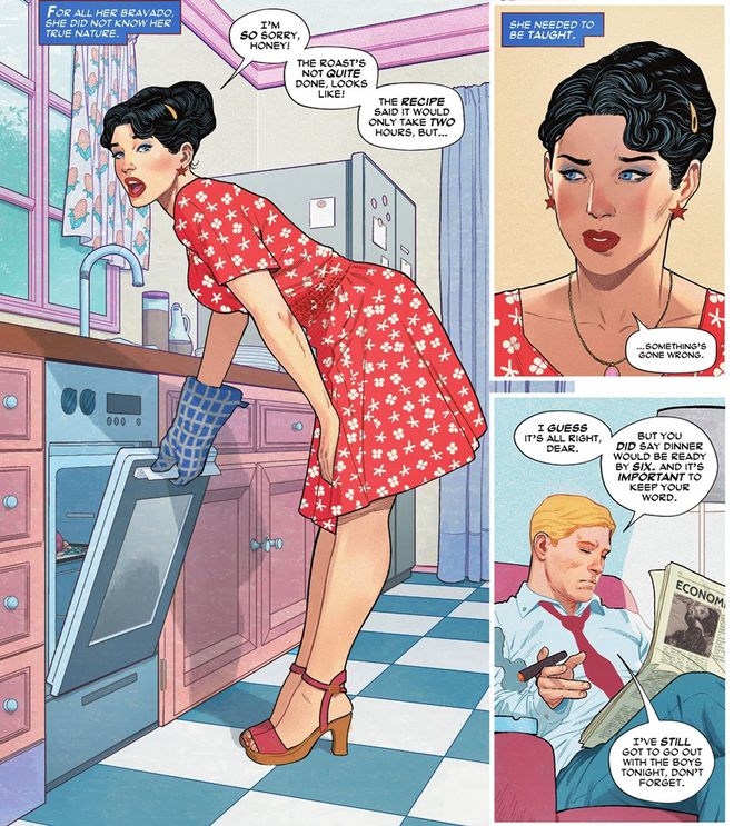 O look ensolarado e "submisso" da Mulher-Maravilha (Imagem: Reprodução/DC Comics)