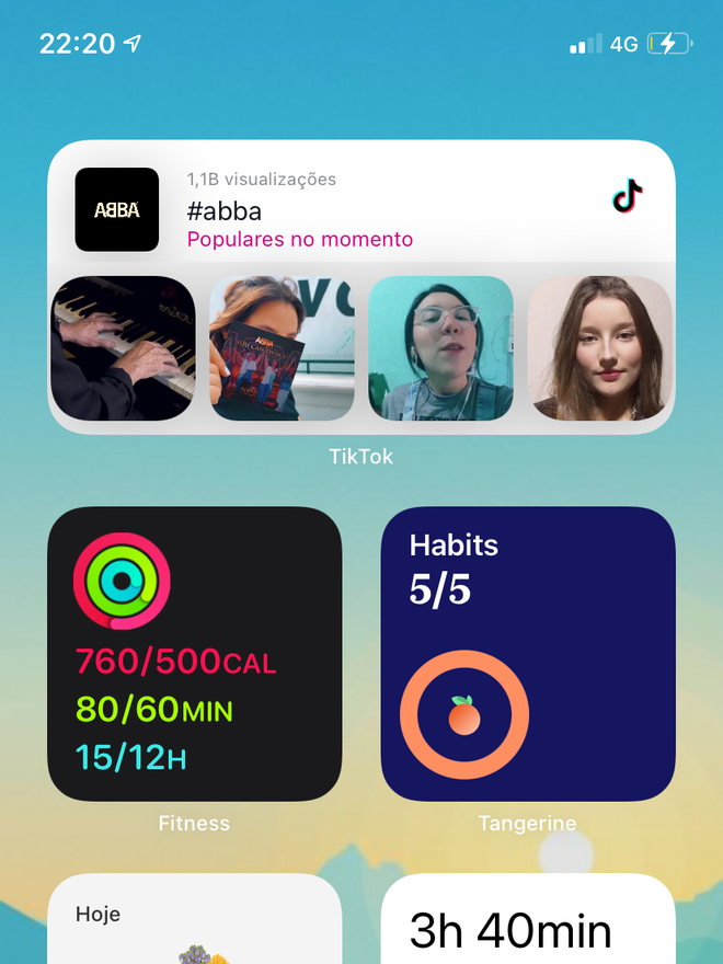 O widget será exibido normalmente na tela inicial do seu iPhone. Captura de tela: Lucas Wetten (Canaltech)