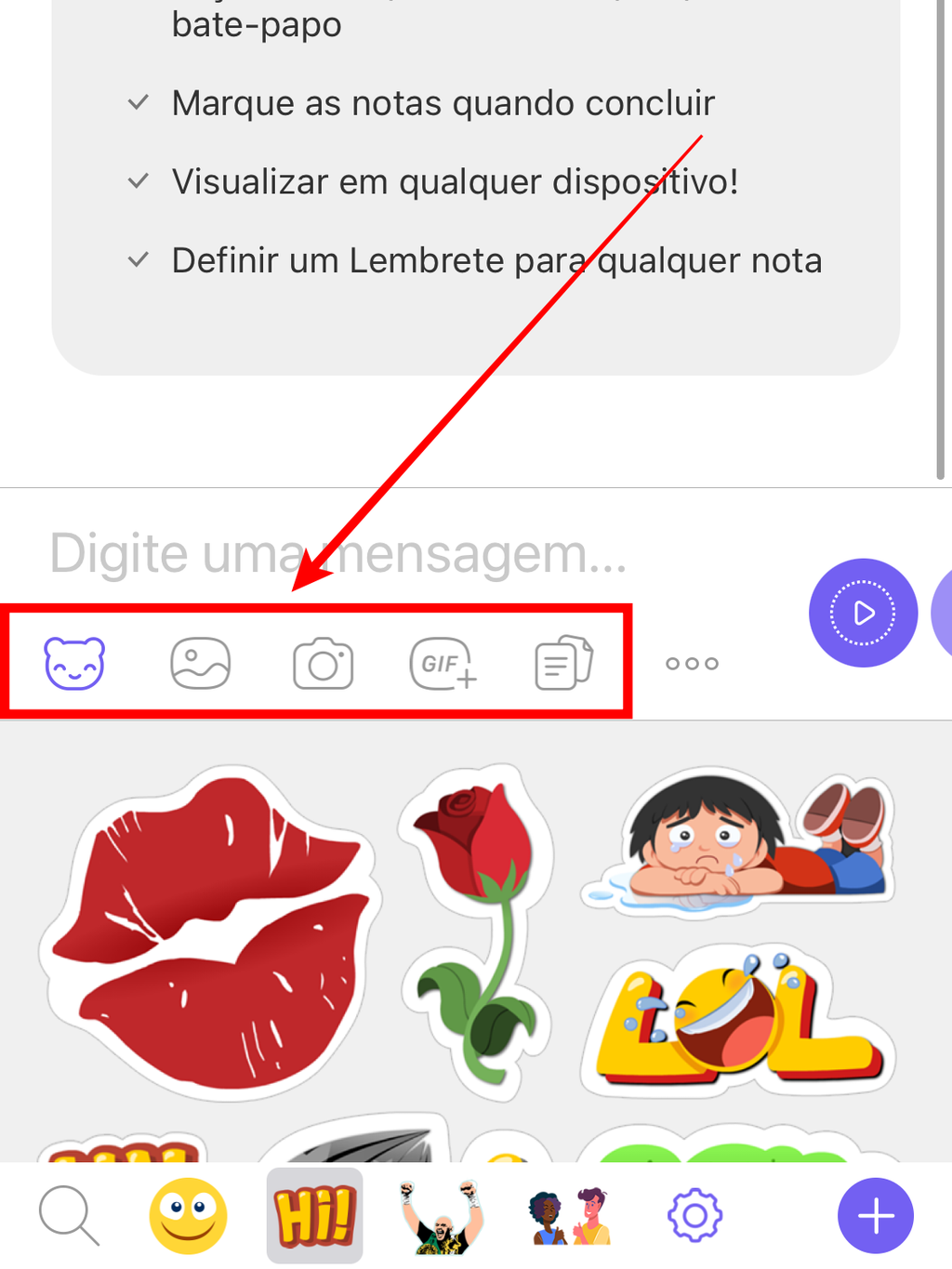 Estes são os botões que concentram os principais comandos do Viber (Captura de tela: Caio Carvalho/Canaltech)