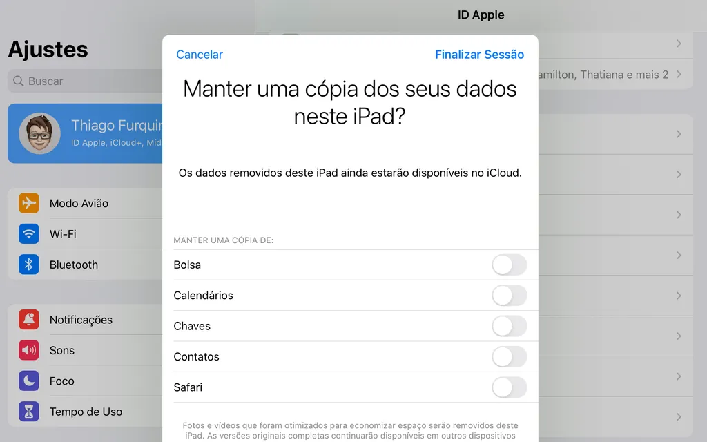 Apague os dados pessoais e remova o iCloud do iPad antes de vendê-lo (Captura de tela: Thiago Furquim/Canaltech)