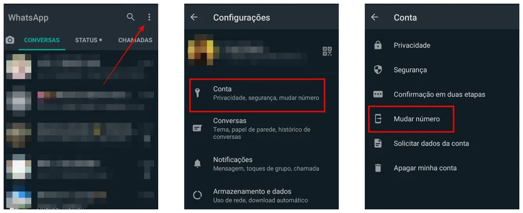 Como mudar o número do WhatsApp no Android: acesse as configurações do mensageiro (Captura de tela: Guadalupe Carniel)