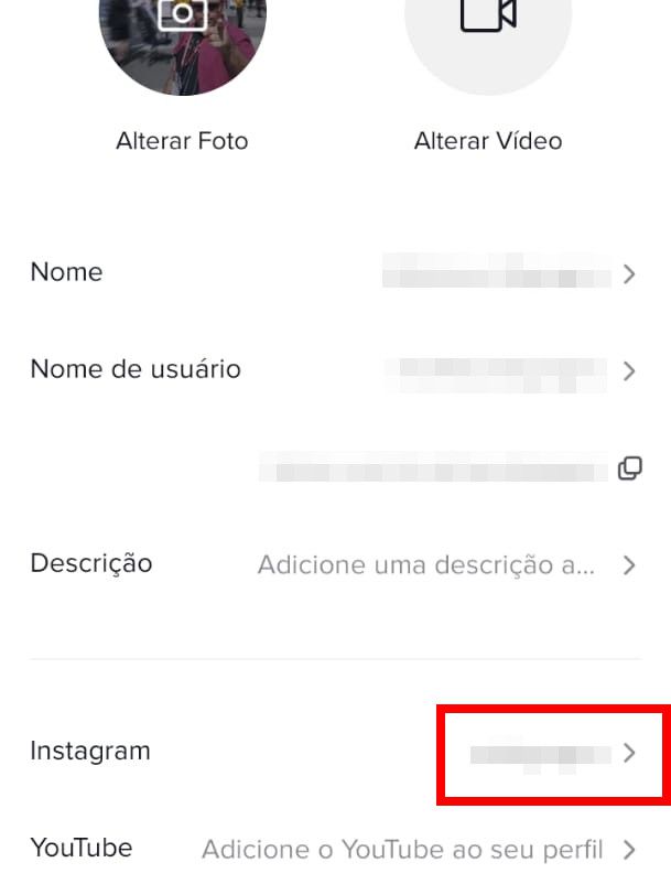 Clique novamente no item "Instagram" na aba "Editar Perfil" (Captura de tela: Matheus Bigogno)