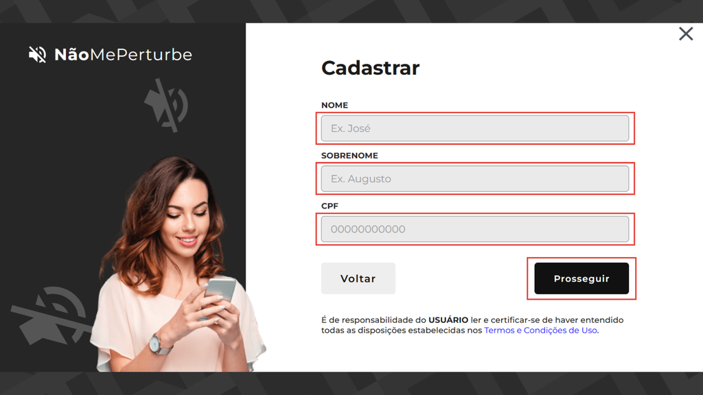 Página de cadastro do 