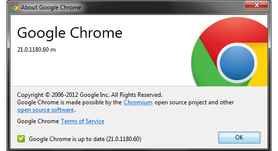 Atualização Google Chrome 21 Atualização Google Chrome 21