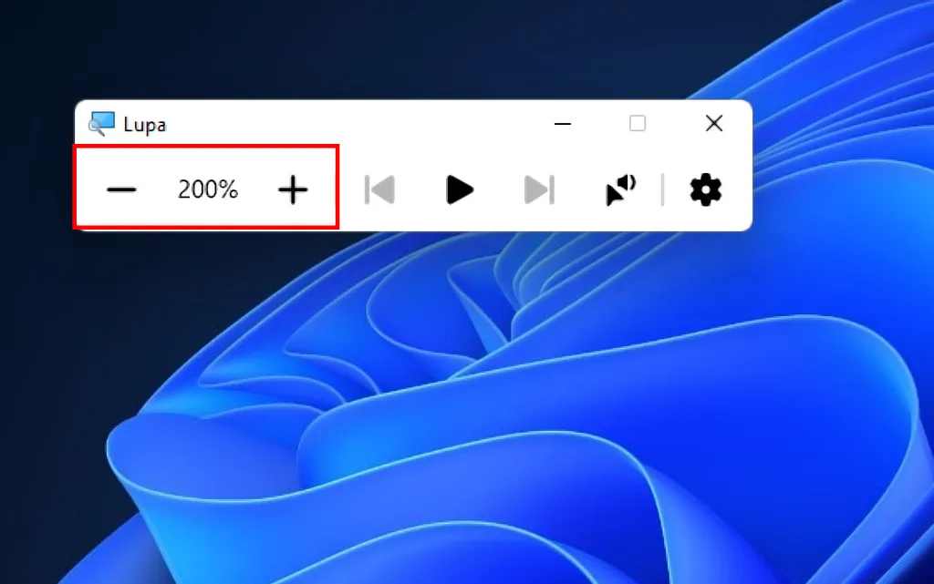 Acesse a ferramenta de Lupa do Windows e veja como aumentar ou diminuir o zoom da tela no PC (Imagem: Captura de tela/Matheus Bigogno/Canaltech)