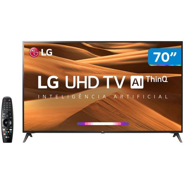 Smart TV 4K LED 70” LG 70UM7370PSA Wi-Fi  - Inteligência Artificial Controle Smart Magic - Tv 4k - Magazine Luiza