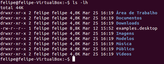 listagem de arquivos no Linux