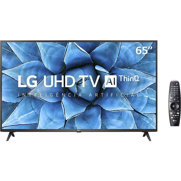 Smart TV 65" LG 65UN7310 4K UHD 3HDMI 2 USB Wi-Fi Inteligência Artificial Thinq Ai Google Assistente