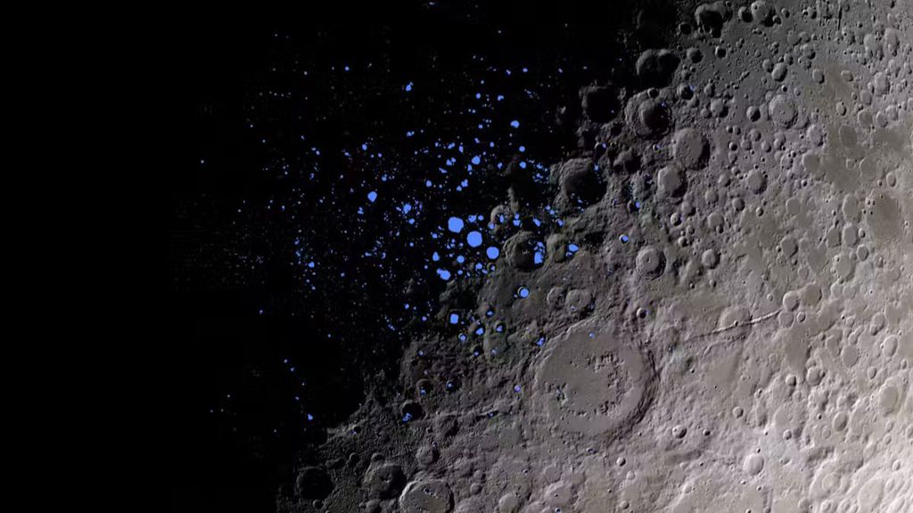 Crateras escuras da Lua
