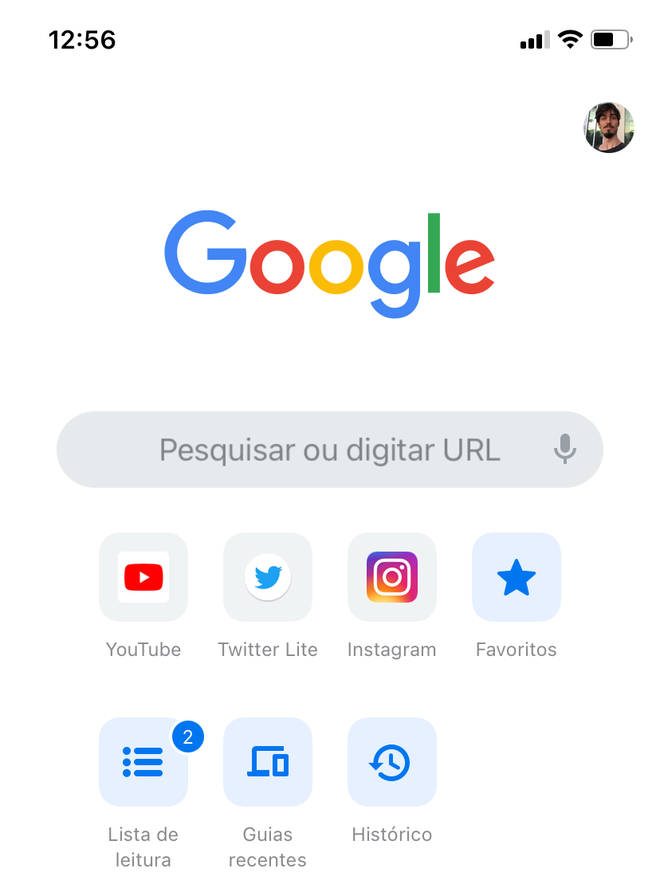 O Google Chrome está presente também no iPhone - Captura de tela: Thiago Furquim (Canaltech)