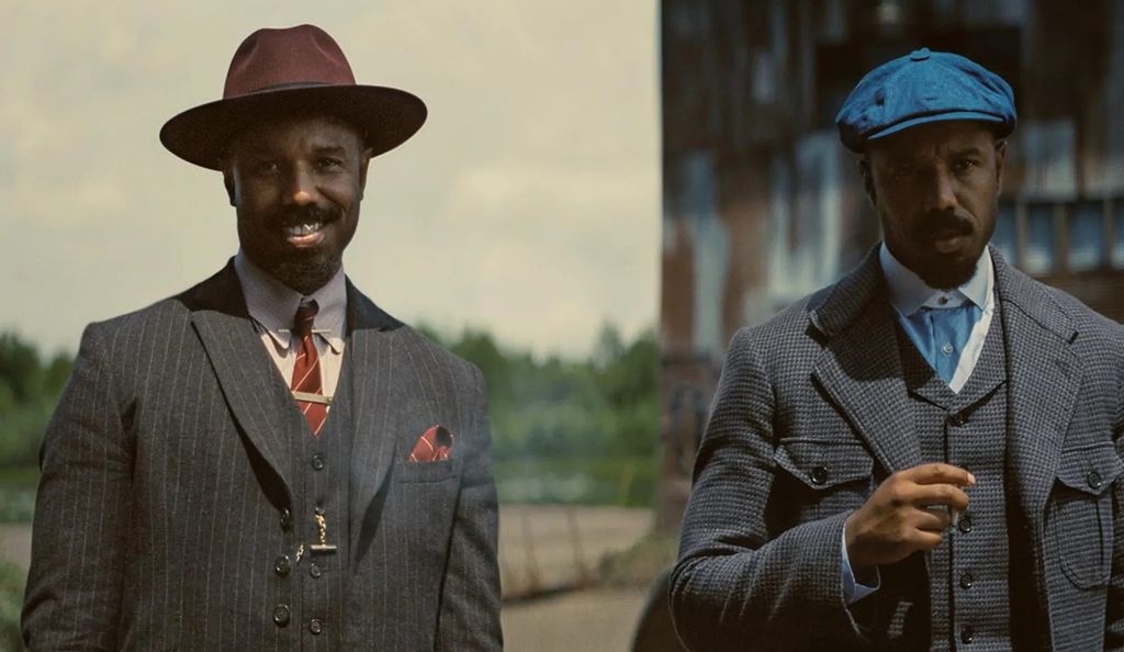 Cena do filme Pecadores com os gêmeos interpretados por Michael B. Jordan