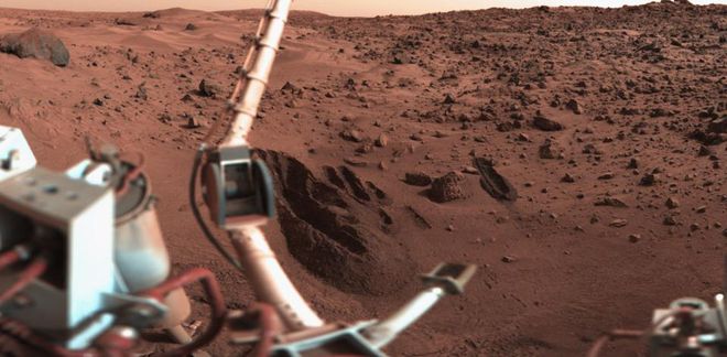 Os landers Viking 1 e 2 trouxeram evidências controversas sobre a vida em Marte (Imagem: NASA e Roel Van Der Hoorn)