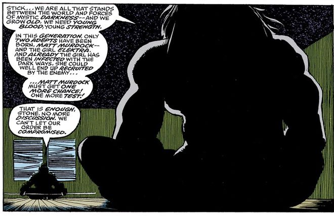 Stick e Stone falam sobre a saída de Matt Murdock da ordem O Casto (Imagem: Reprodução/Marvel)