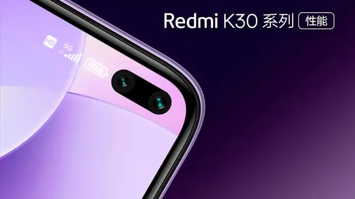 Xiaomi já adotou notch de pílula com lançamento do Redmi K30 em 2019, mas posicionou entalhe no canto da tela em vez de destacá-lo no centro do display (Imagem: Reprodução/Xiaomi)