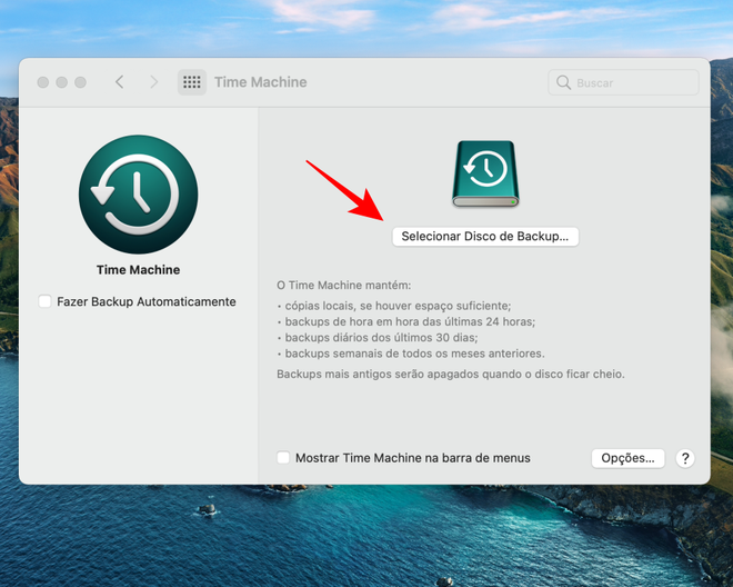 O Time Machine oferece solução nativa da Apple para backup do macOS (Captura de tela: Thiago Furquim)