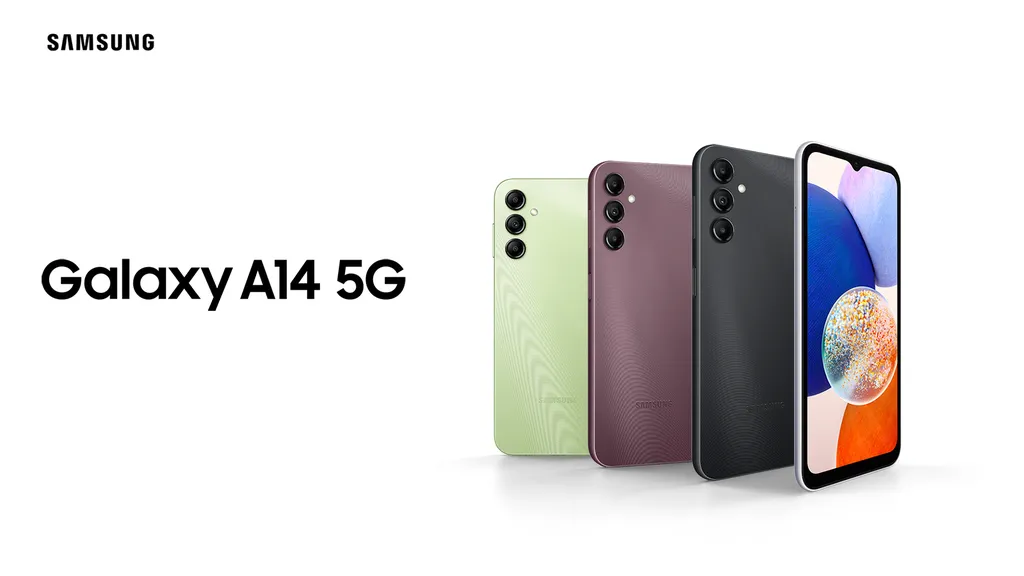 Galaxy A14 5G traz novo design, tela com maior definição e câmera frontal aprimorada (Imagem: Samsung)