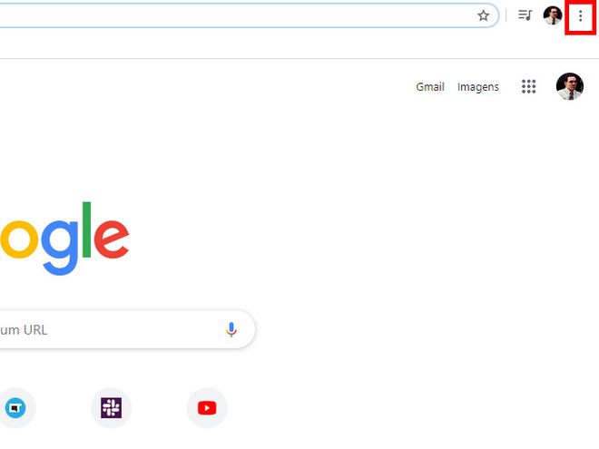 Abra o Google Chrome em seu PC Windows e clique no ícone "Três pontos" no canto superior direito (Captura de tela: Matheus Bigogno)