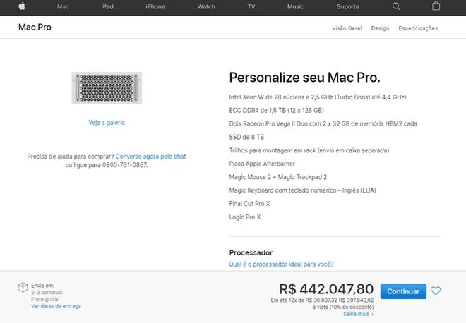 Novo Mac Pro chega ao Brasil! Preços vão de R$ 56 mil a R$ 442 mil
