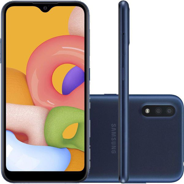 Samsung Galaxy A01 32GB 4G Android 10.0 Tela 5.7” Octa-Core Câmera 13MP Azul