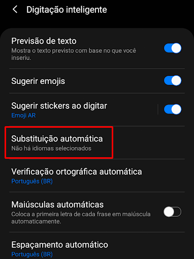 Ajuste a substituição automática (Imagem: André Magalhães/Captura de tela)