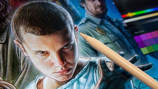 Pôster de Stranger Things foi feito em um iPad Pro usando Apple Pencil